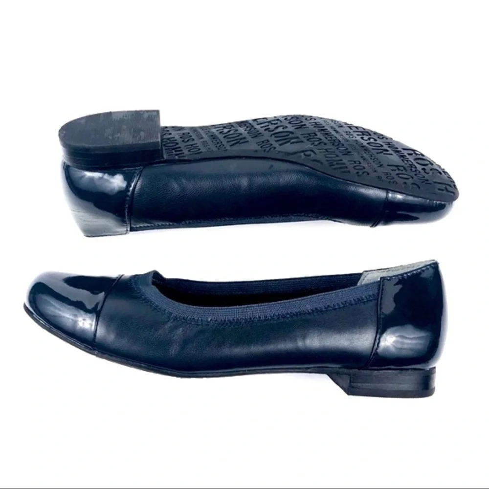 Ros Hommerson Girls Navy Leather Dress Flats Sz3.5